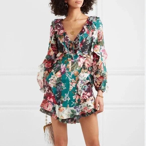 NWT Zimmermann Allia Spliced Short Dress